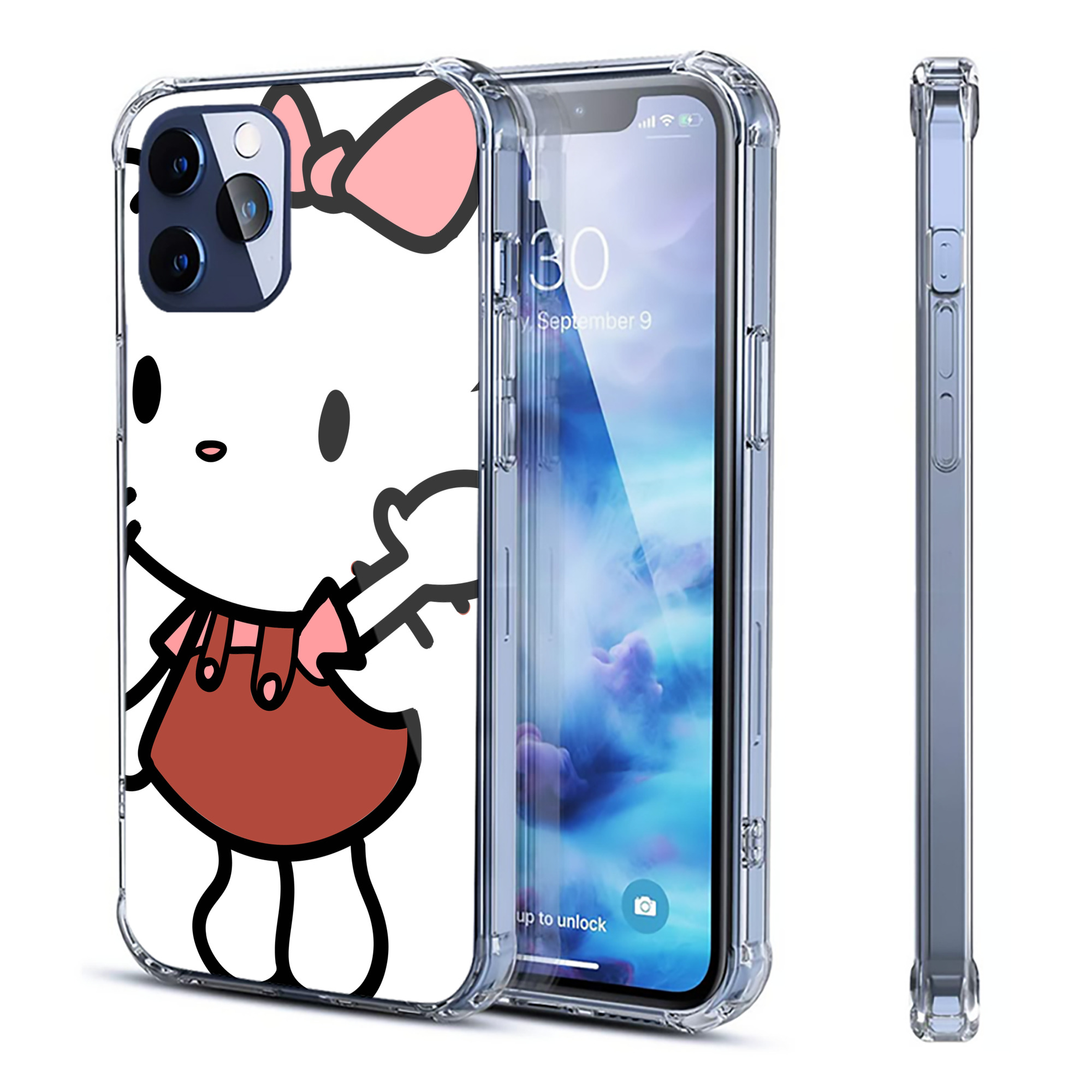 （画像用） Hello Kitty ハローキティ 【iPhone 12シリーズ対応】透明スマホケース（クリアソフトケース）